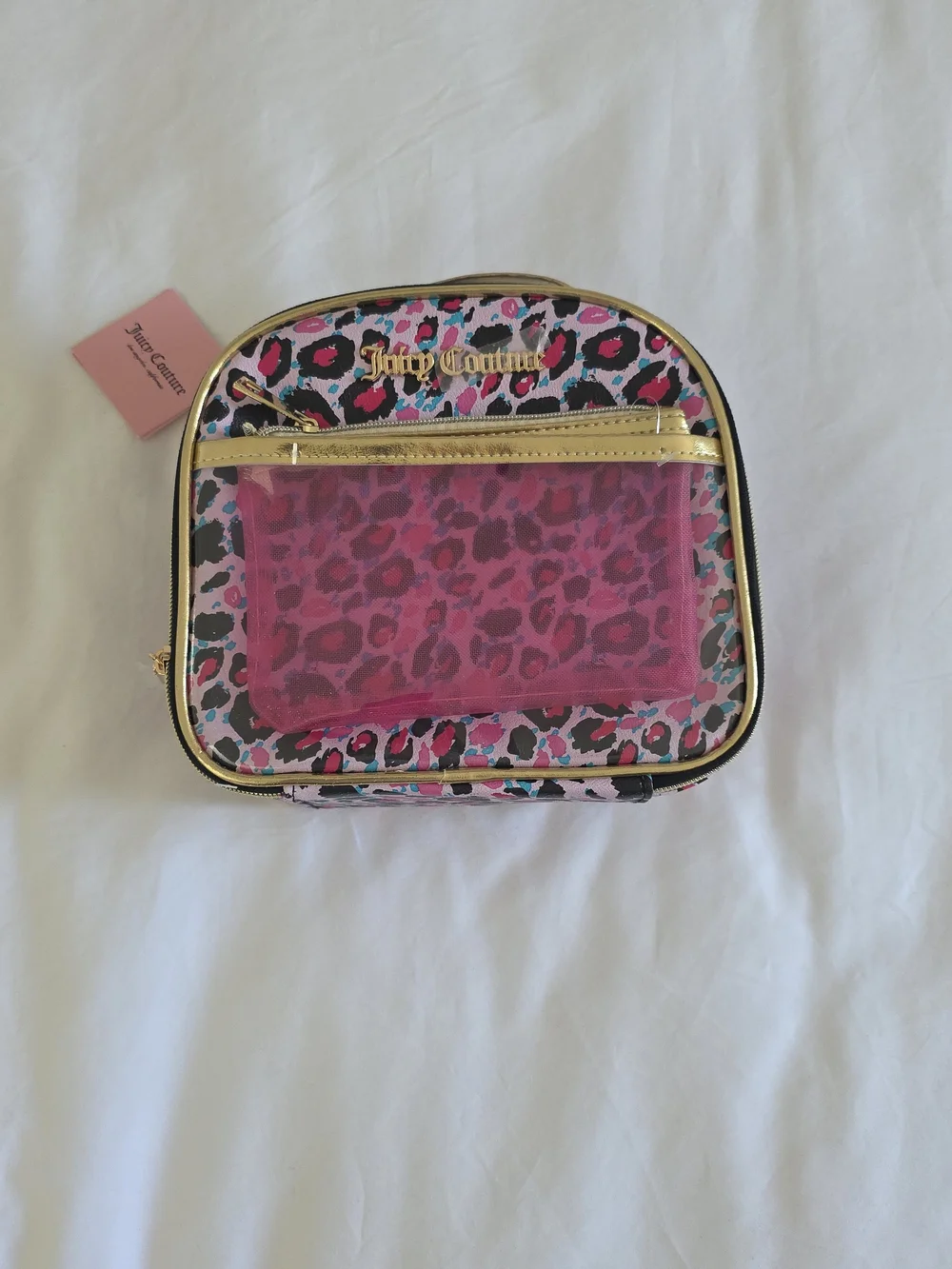 Juicy Couture Makeup Bag NWT Y2K Leopard Coquette Girlie Travel Gift Dorm Set